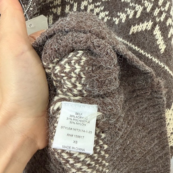 Altar'd State Brown and Cream Patterned Sweater - Picture 7 of 8